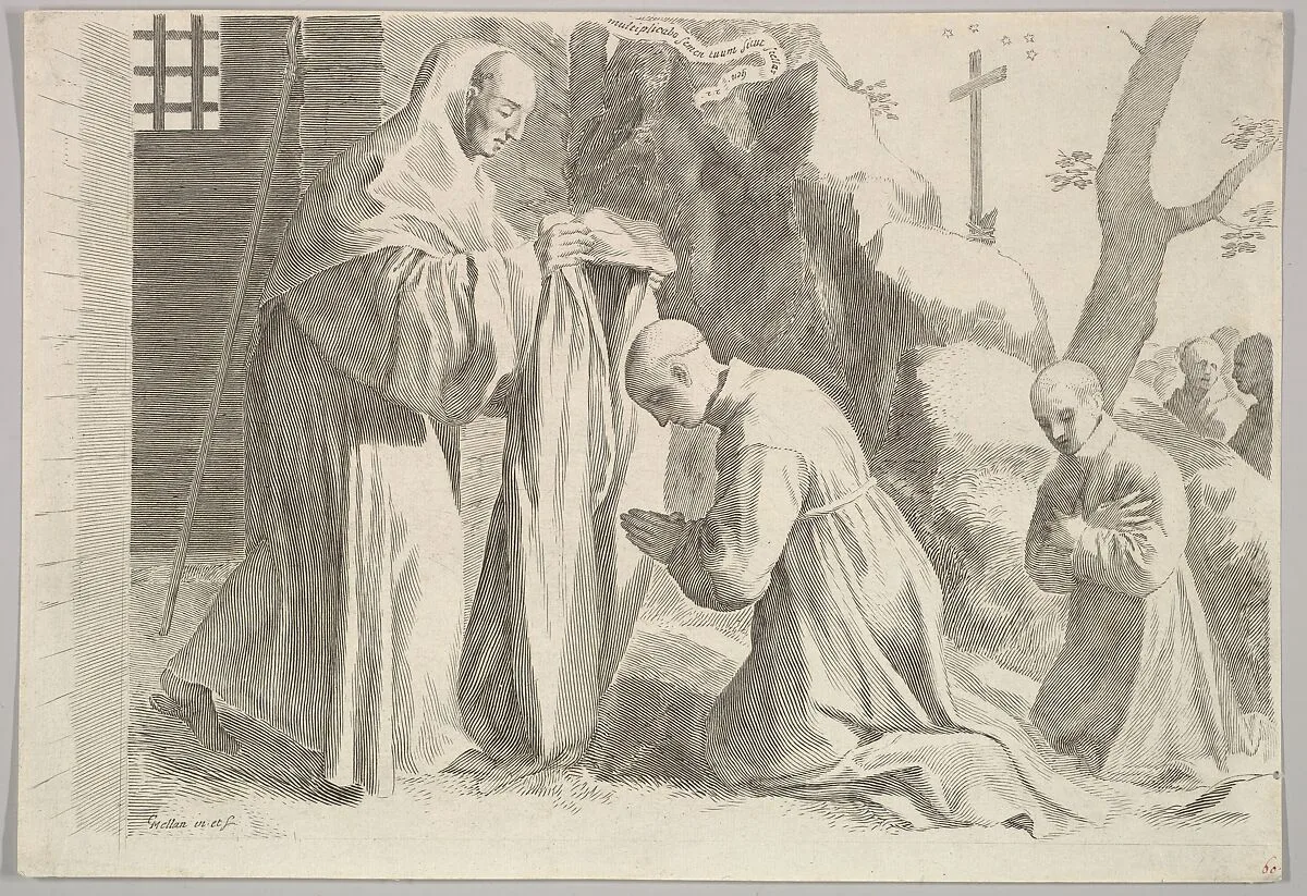 St. Bernard Receives a Monk's Habit — Claude Mellan