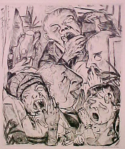 Yawning, from the portfolio ¦Faces¦ — Max Beckmann|Marées Gesellschaft, R. Piper & Co.