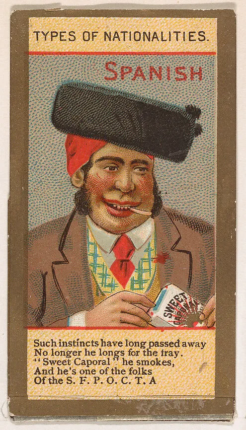 Spanish, from Types of Nationalities (N240) issued by Kinney Bros. — Kinney Brothers Tobacco Company