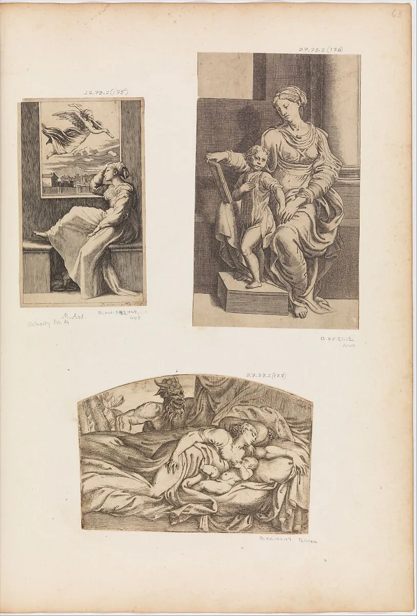 Satyr Watching a Young Mother and Child Sleeping — Angiolo Falconetto