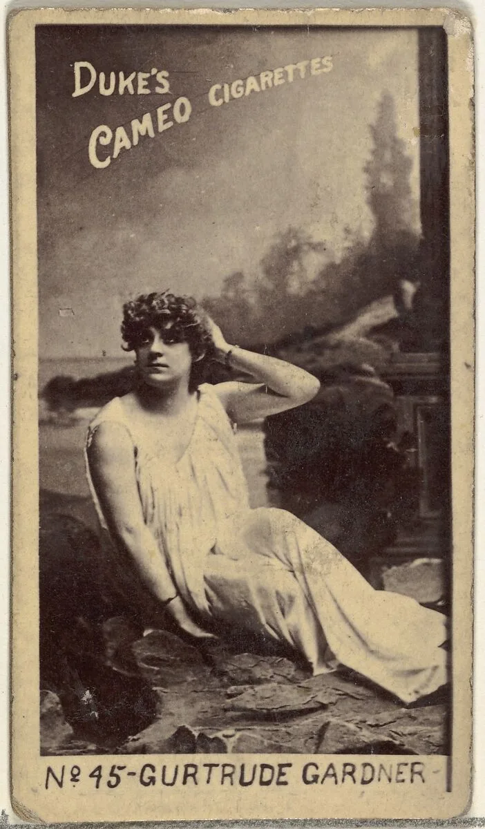 Card Number 45, Gertrude Gardner, from the Actors and Actresses series (N145-4) issued by Duke Sons & Co. to promote Cameo Cigarettes — W. Duke, Sons & Co.