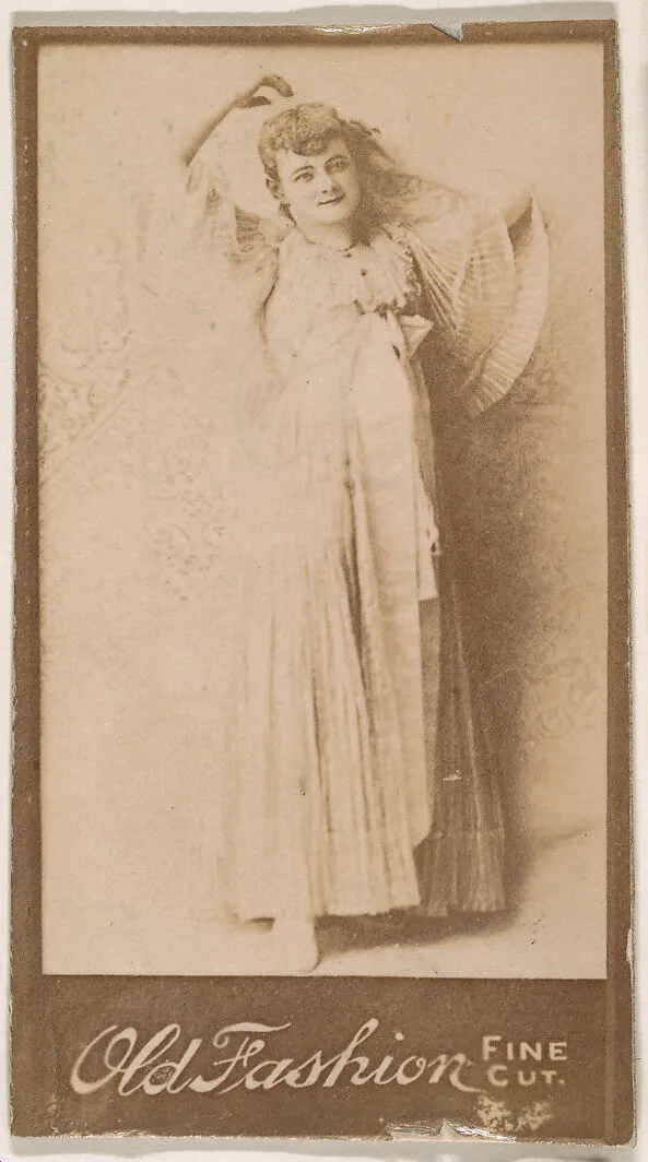 Actress leaning against wall, from the Actresses series (N664) promoting Old Fashion Fine Cut Tobacco — Unknown