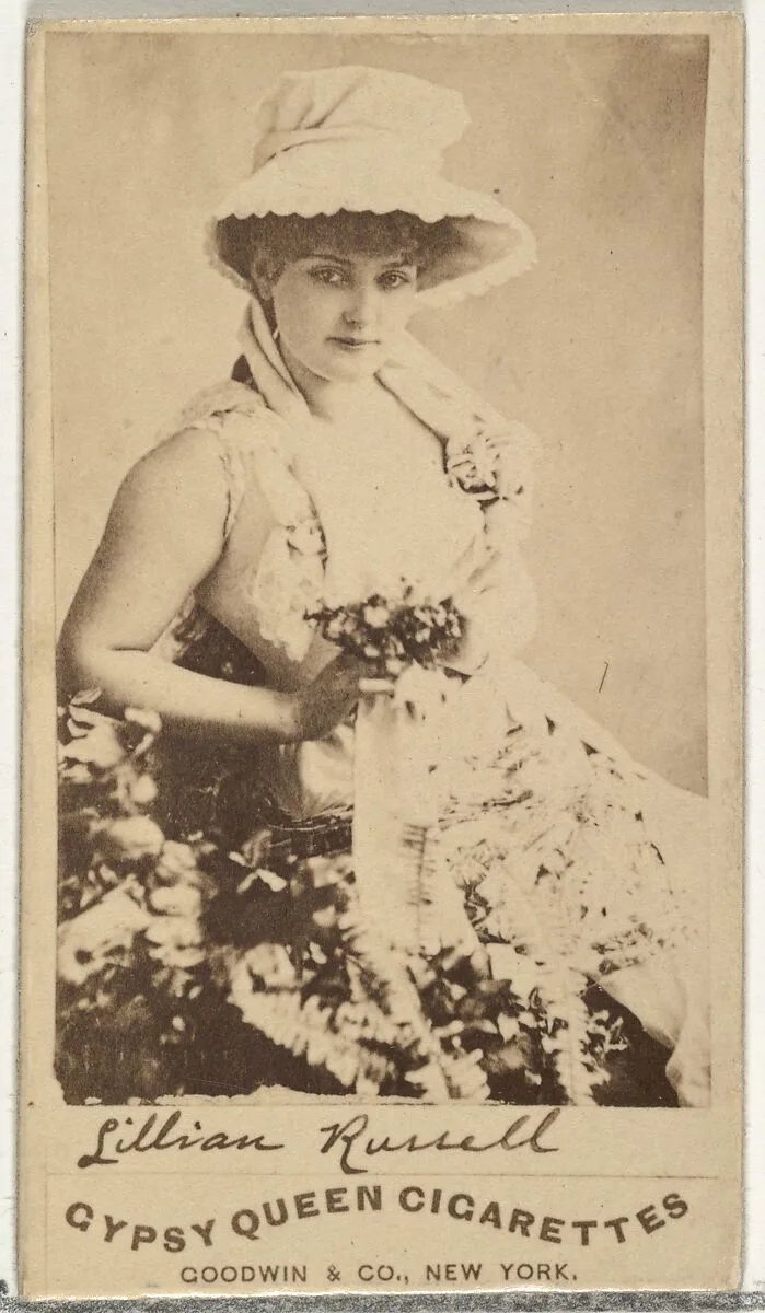 Lillian Russell, from the Actors and Actresses series (N171) for Gypsy Queen Cigarettes — Goodwin & Company
