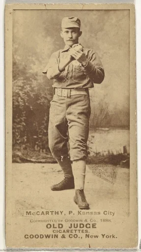 John A. McCarty, Pitcher, Kansas City Cowboys, from the Old Judge series (N172) for Old Judge Cigarettes