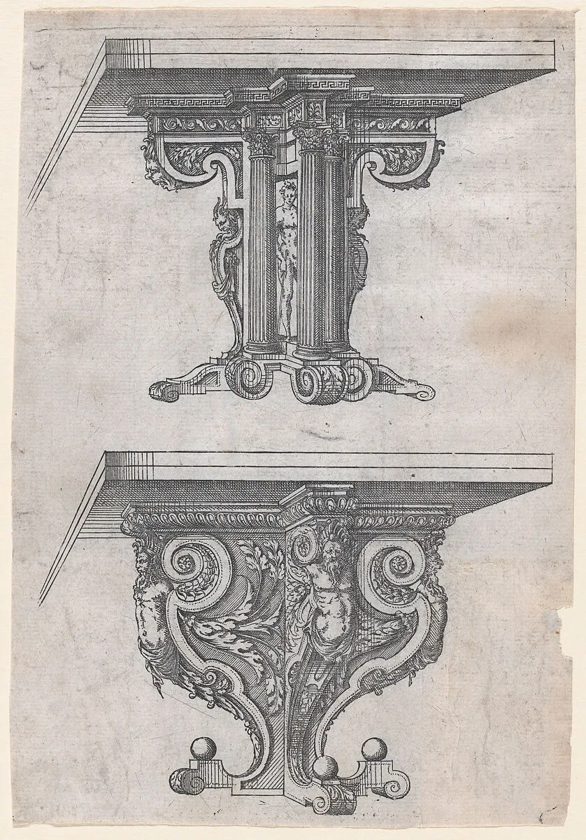 Two Table Designs — Jacques Androuet Du Cerceau