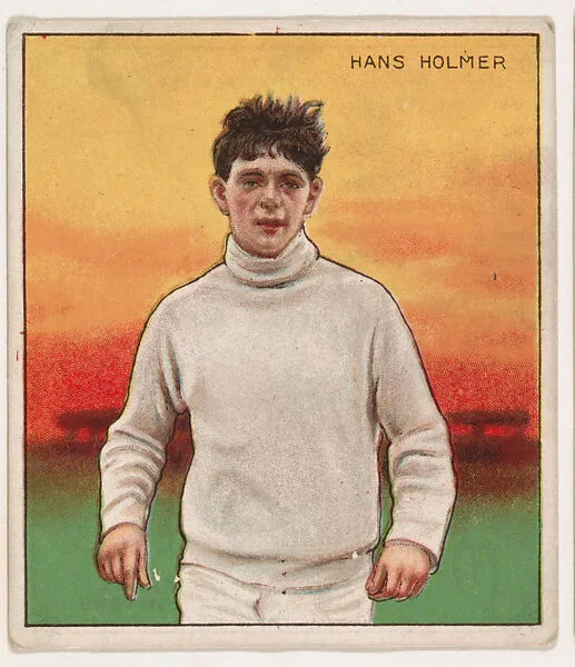 Hans Holmer, Track and Field, from Mecca & Hassan Champion Athlete and Prize Fighter collection, 1910 — Mecca Cigarettes