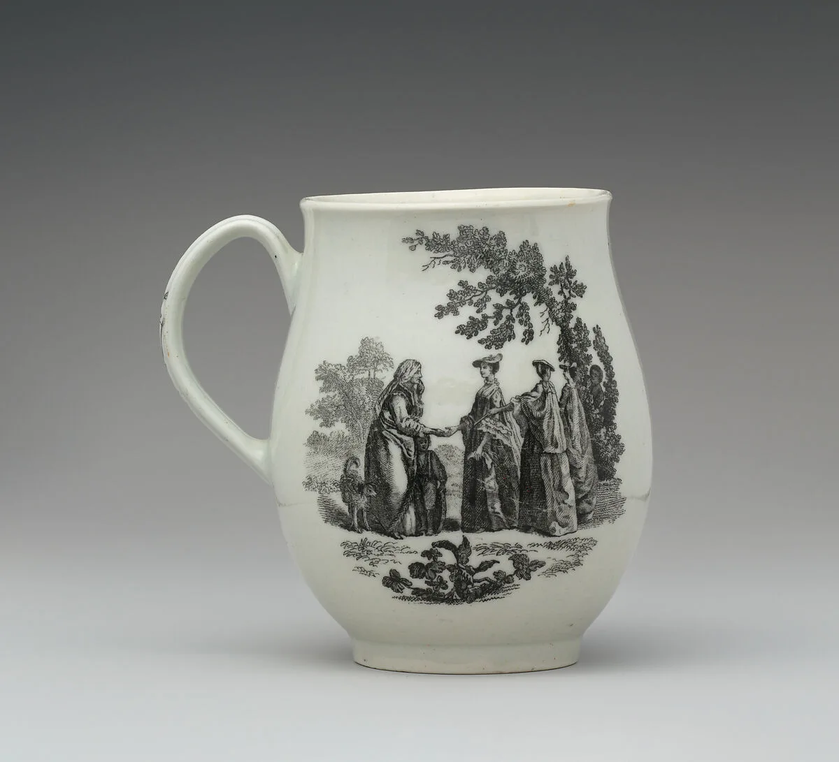 Mug — Worcester factory|William Woollett|Robert Hancock|Antoine Watteau