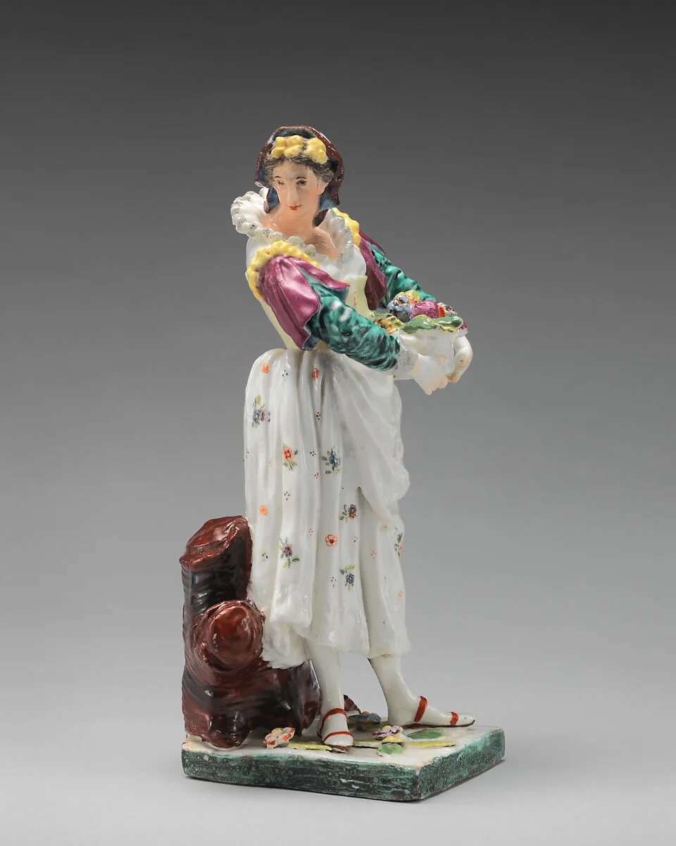 Woman carrying a basket of flowers — Chelsea Porcelain Manufactory