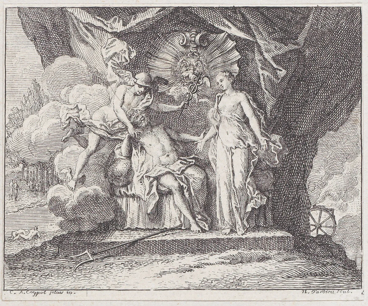 Book 3, Fable 12: Pluto and Proserpina — Lamotte-Houdar|Nicolas Henry Tardieu|Charles Antoine Coypel|Jean de La Fontaine