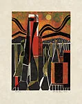 Untitled (Red, Black, Yellow and Green Abstract Landscape) — John Murray Barton