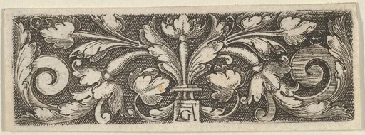 Horizontal Panel with Two Tendrils Sprouting from the Center, Ending in Volutes