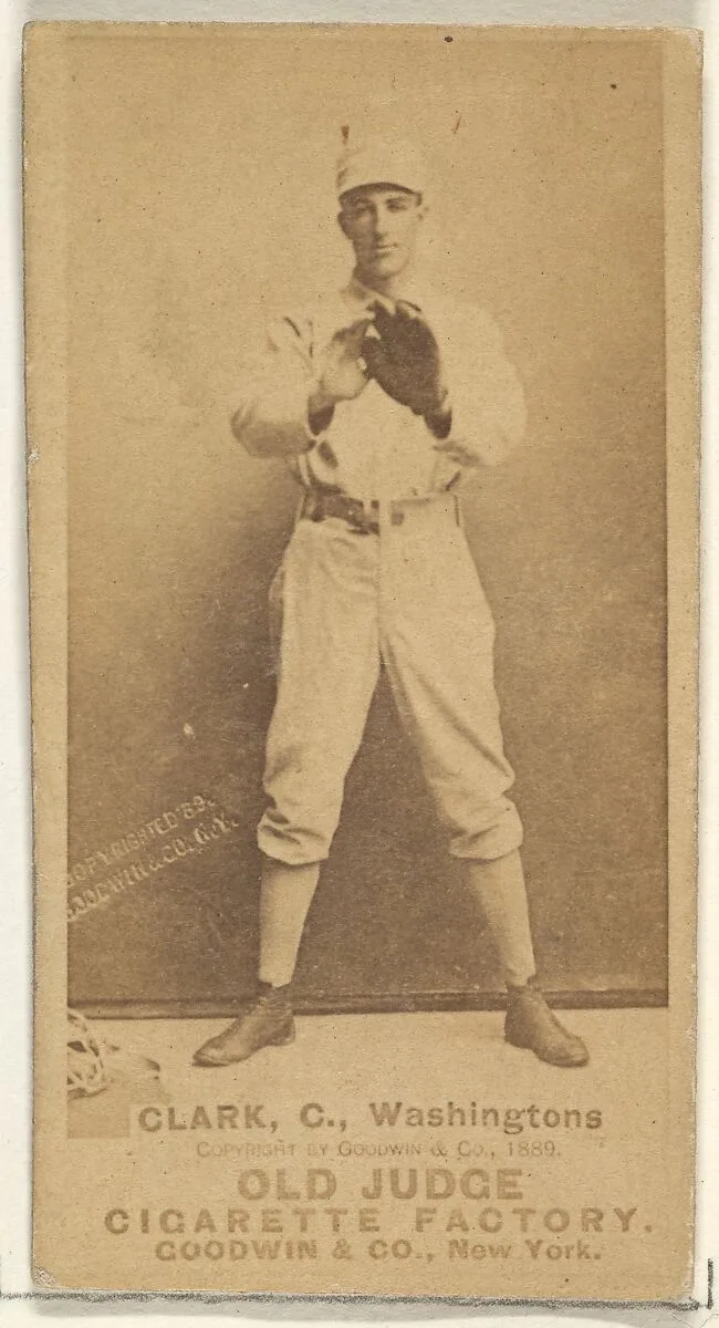 Owen F. "Spider" Clark, Catcher, Washington Nationals, from the Old Judge series (N172) for Old Judge Cigarettes — Goodwin & Company