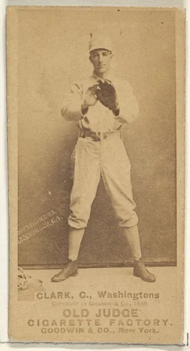 Owen F. "Spider" Clark, Catcher, Washington Nationals, from the Old Judge series (N172) for Old Judge Cigarettes