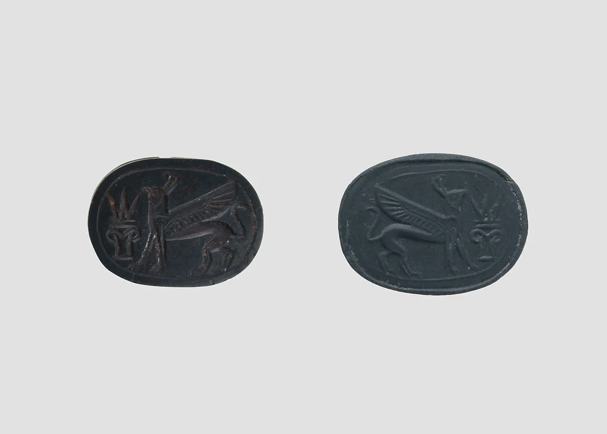 Stamp seal (scarab) with monster — Unknown