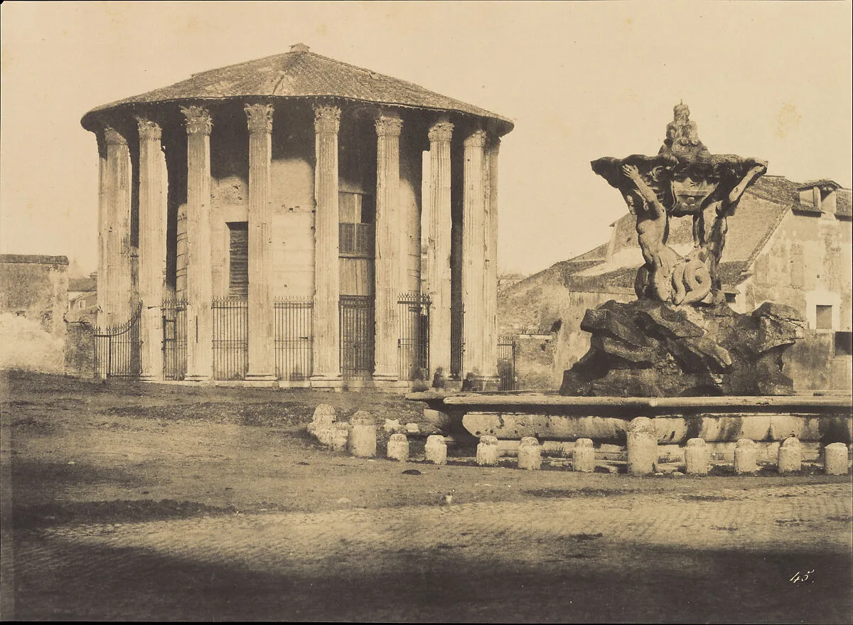 Temple of Vesta and Fountain, Piazza Bocca della Verita — Gustave Le Gray|Firmin-Eugène Le Dien