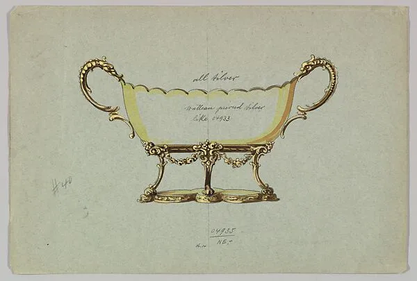 Design for a Silver Dish with Two Handles in the Form of Serpents — Anonymous, Czech, early 20th century