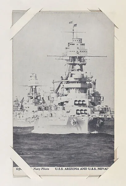 U.S.S. Arizona and U.S.S. Nevada from Military--Official Photos cards (W615) — Unknown