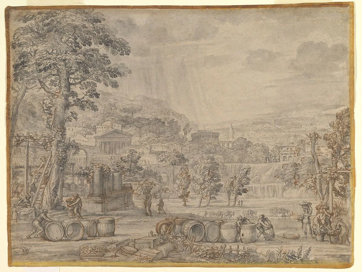 Landscape with Wine Harvest — Pietro da Cortona (Pietro Berrettini)