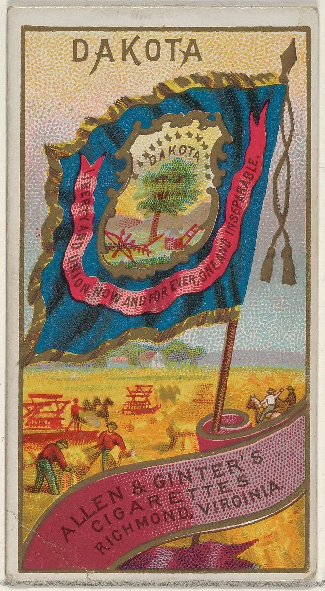 Dakota, from Flags of the States and Territories (N11) for Allen & Ginter Cigarettes Brands — Allen & Ginter