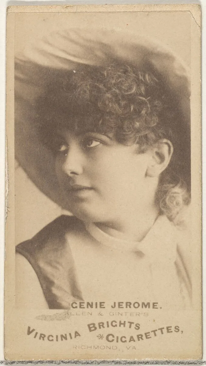Genie Jerome, from the Actors and Actresses series (N45, Type 1) for Virginia Brights Cigarettes — Allen & Ginter