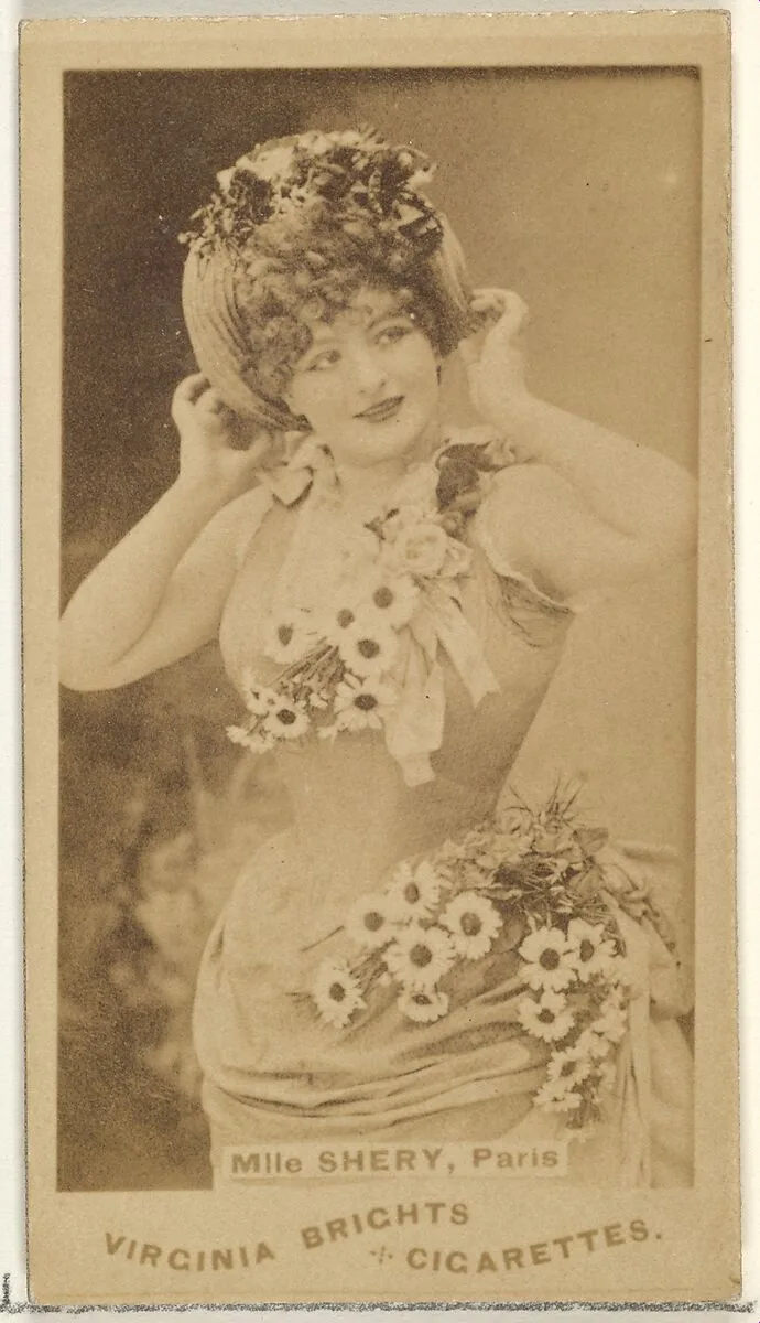 Mlle. Shery, Paris, from the Actors and Actresses series (N45, Type 1) for Virginia Brights Cigarettes — Allen & Ginter