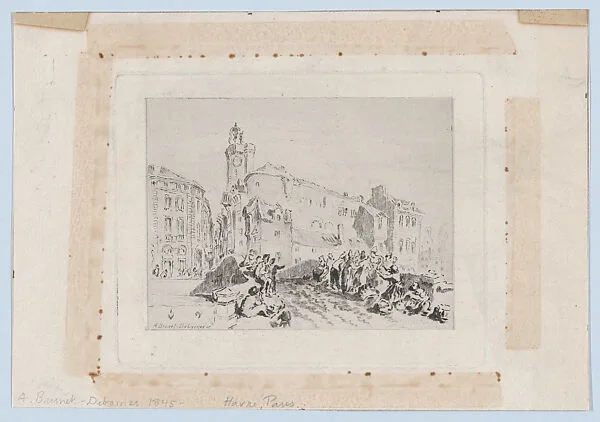 Figures on a Bridge over the Loire, from "The Portfolio" — Alfred-Louis Brunet-Debaines|Joseph Mallord William Turner