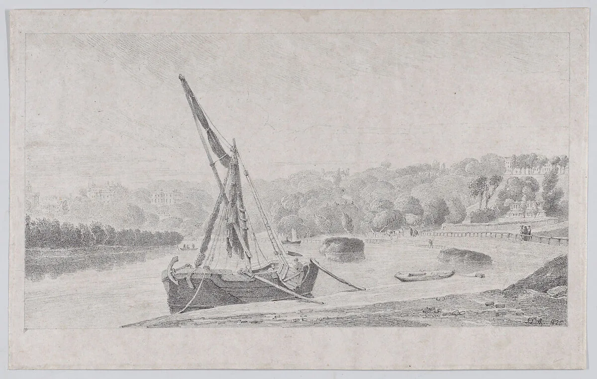 River Landscape (perhaps on the Thames) — J. L. A.