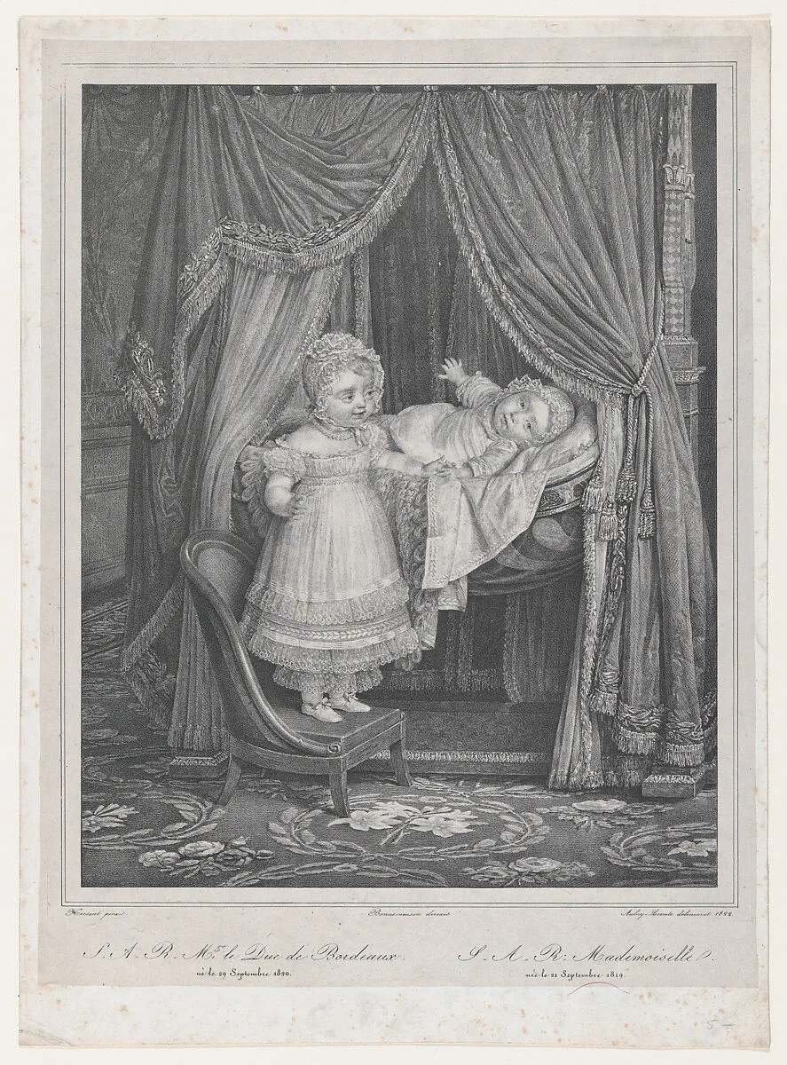S.A.R. Mgr le Duc de Bordeaux...S.A.R. Mademoiselle...(Portr. du Comte de Chambord et la duchesse de Parme, enfants) — Hyacinthe-Louis-Victor-Jean-Baptiste Aubry-Lecomte|Louis Hersent|Féréol de Bonnemaison