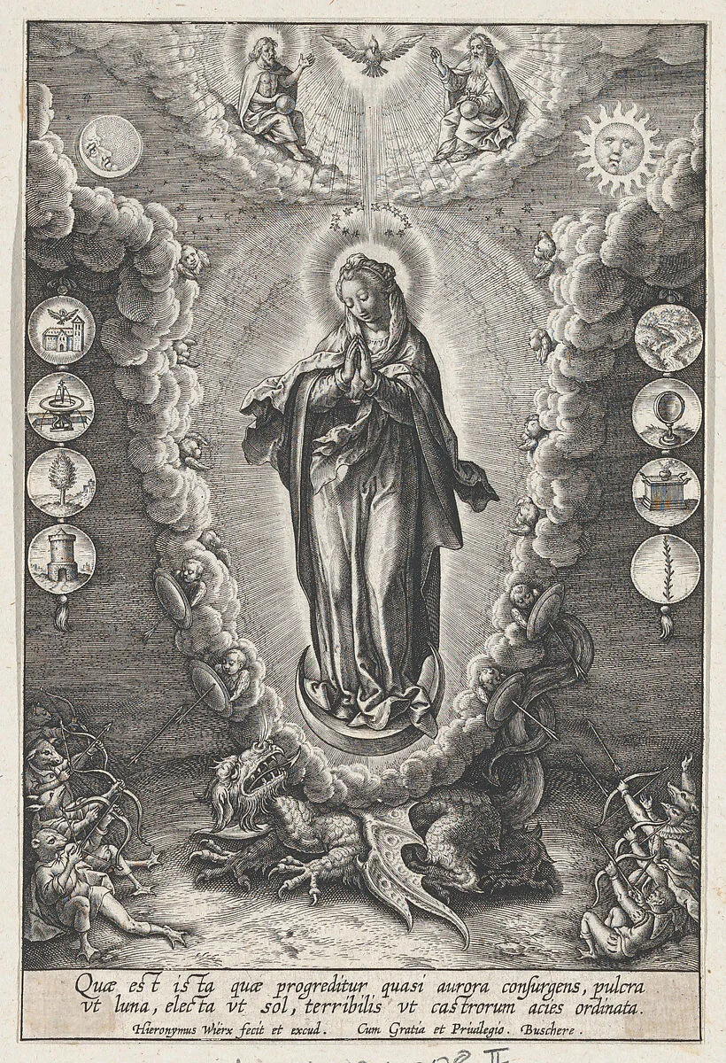 The Virgin with the Symbols of the Lauretanian Litany — Hieronymus (Jerome) Wierix
