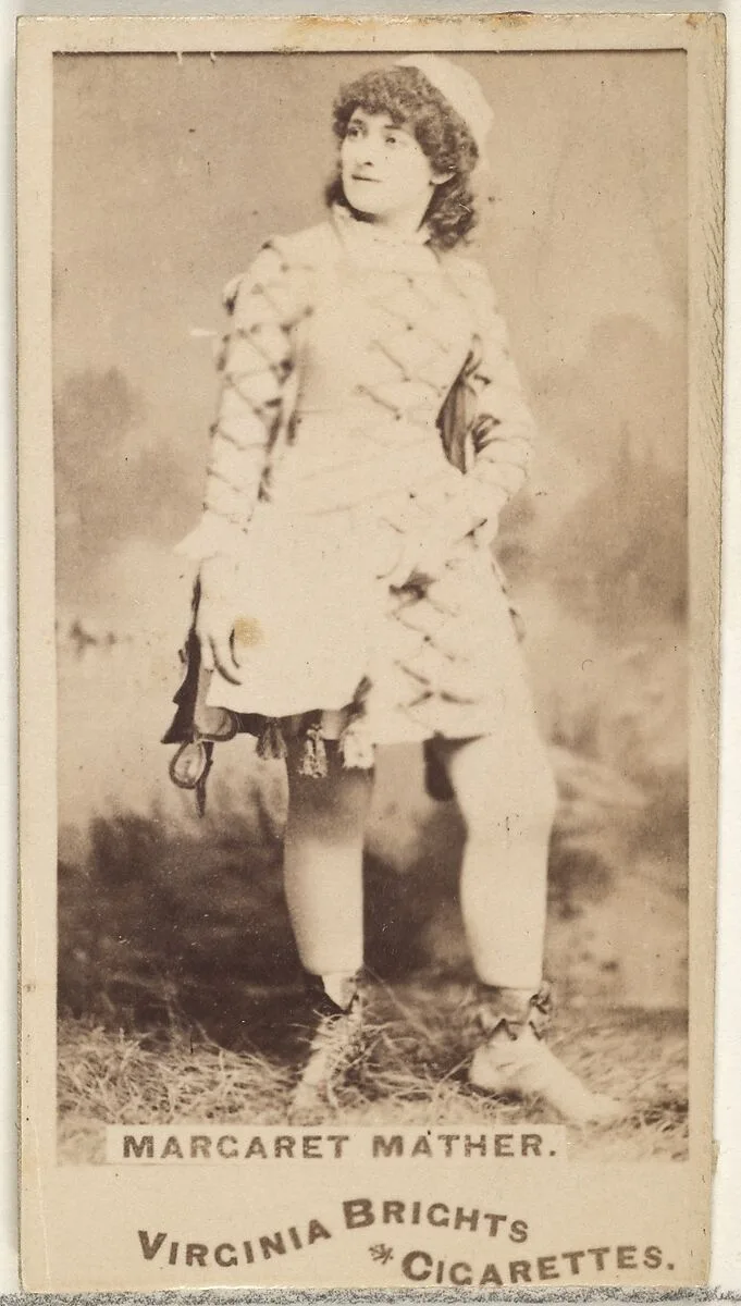 Margaret Mather, from the Actors and Actresses series (N45, Type 1) for Virginia Brights Cigarettes — Allen & Ginter