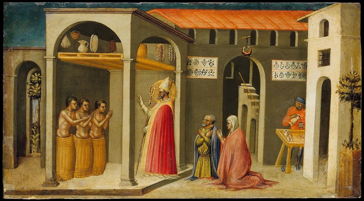 Saint Nicholas Resuscitating Three Youths — Bicci di Lorenzo