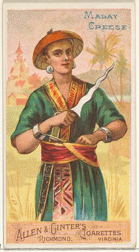 Malay Creese, from the Arms of All Nations series (N3) for Allen & Ginter Cigarettes Brands