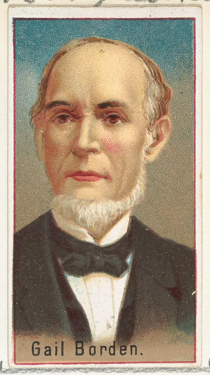 Gail Borden, printer's sample for the World's Inventors souvenir album (A25) for Allen & Ginter Cigarettes — Allen & Ginter