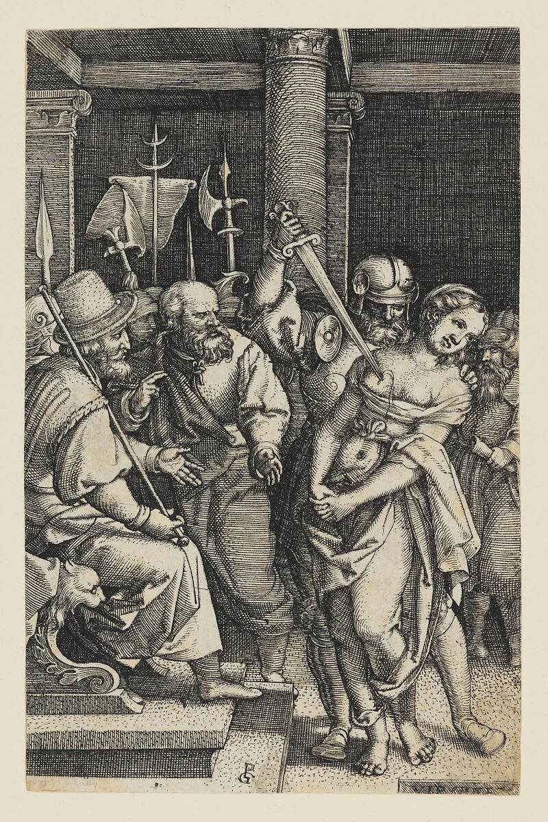 Virginia Killed by Her Father, Lucius Virginius — Georg Pencz