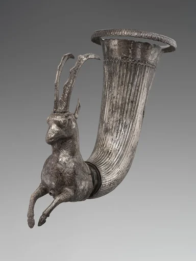 Rhyton terminating in the forepart of a wild goat