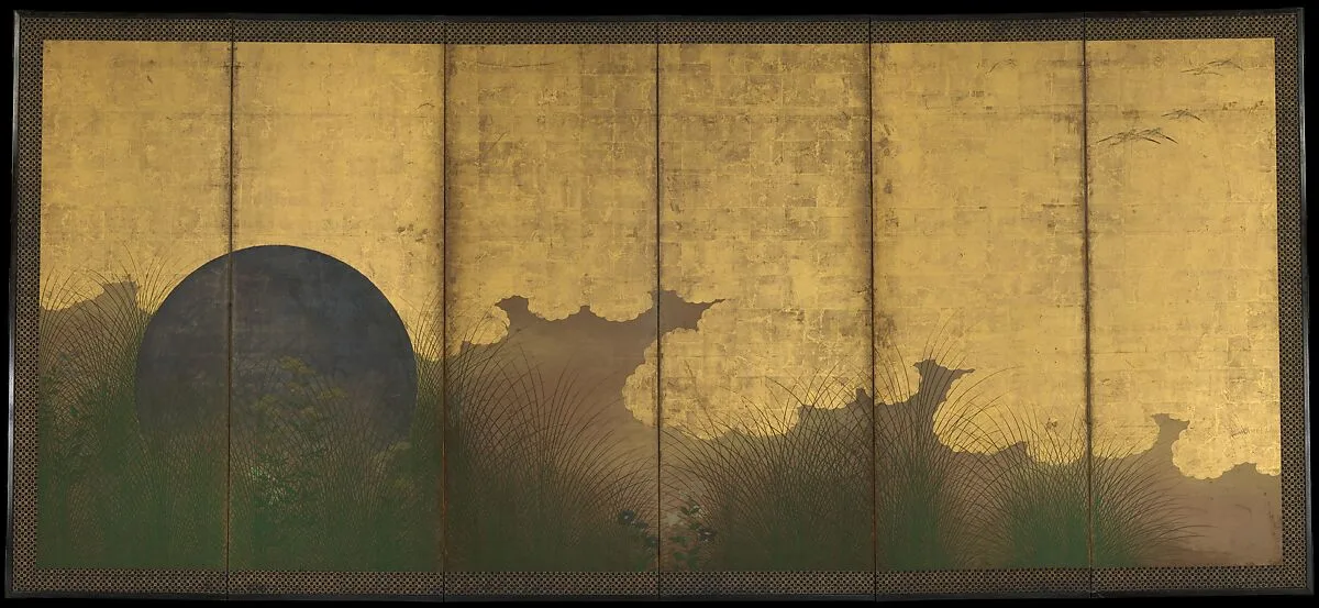 武蔵野図屏風|The Plains of Musashi — Unknown