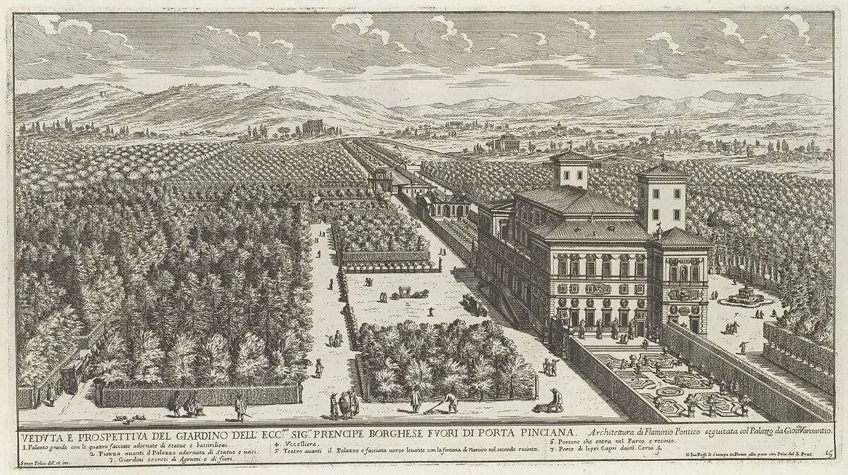 View of the Villa Borghese — Simon Felice|Giovanni Giacomo De Rossi