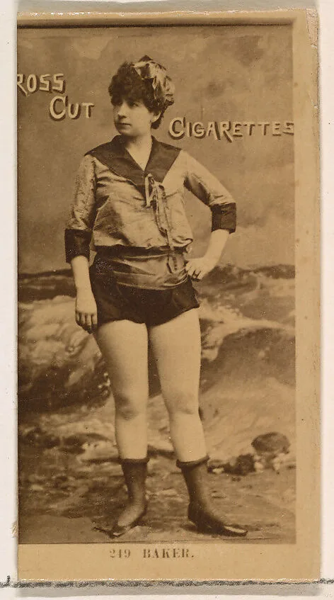 Card Number 249, Baker, from the Actors and Actresses series (N145-2) issued by Duke Sons & Co. to promote Cross Cut Cigarettes — W. Duke, Sons & Co.
