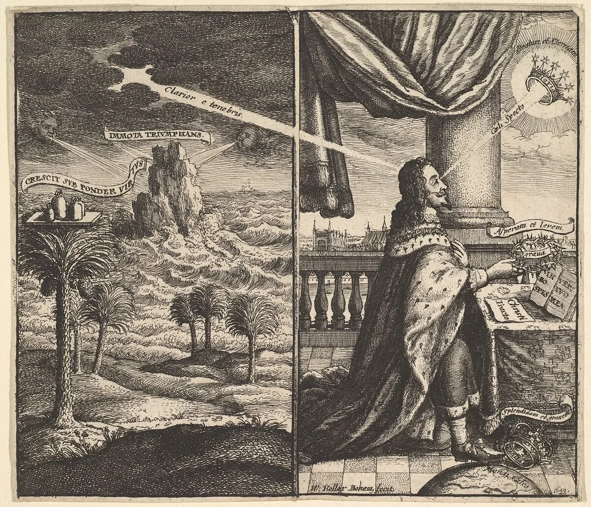 Frontispiece to 'Eikon Basilike' — Wenceslaus Hollar|Charles I, King of England, Scotland, Wales and Ireland