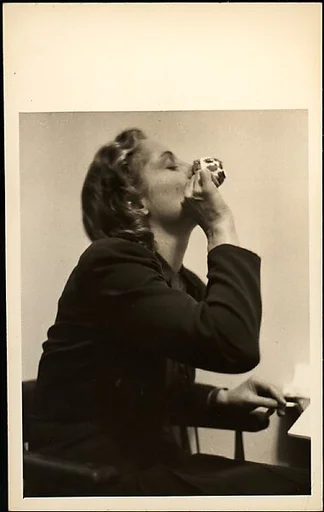 [Eleanor Clark, Drinking from Teacup]