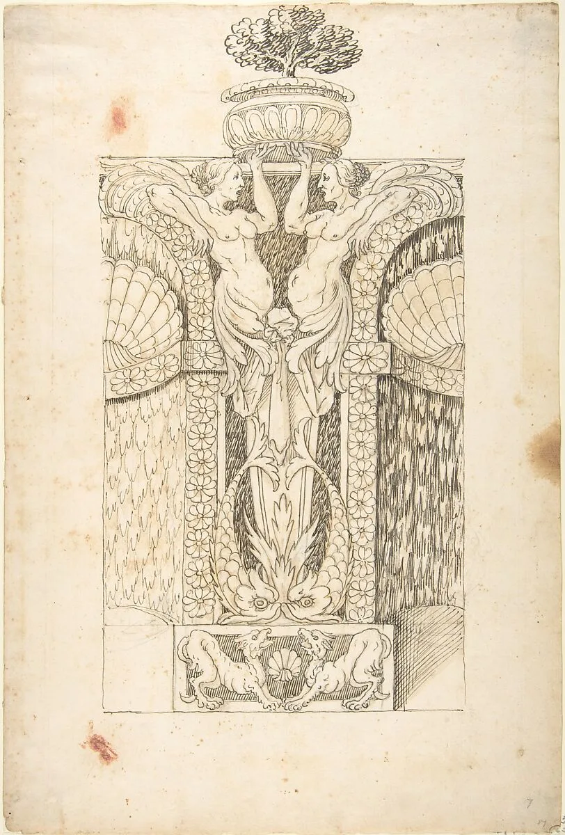 Design for a Wall Fountain — Anonymous, Italian, Lombard, 16th century