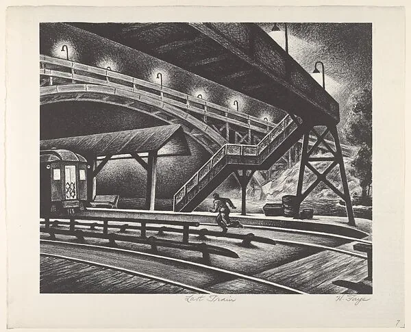 Last Train — Harold Knickerbocker Faye|WPA