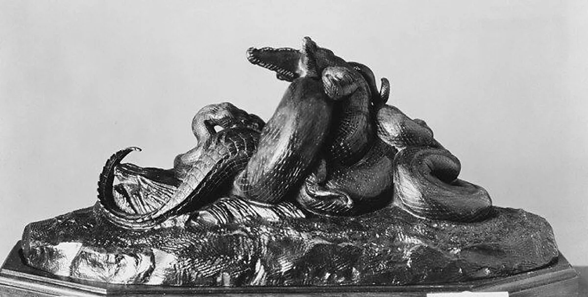Python Crushing a Crocodile — Antoine-Louis Barye