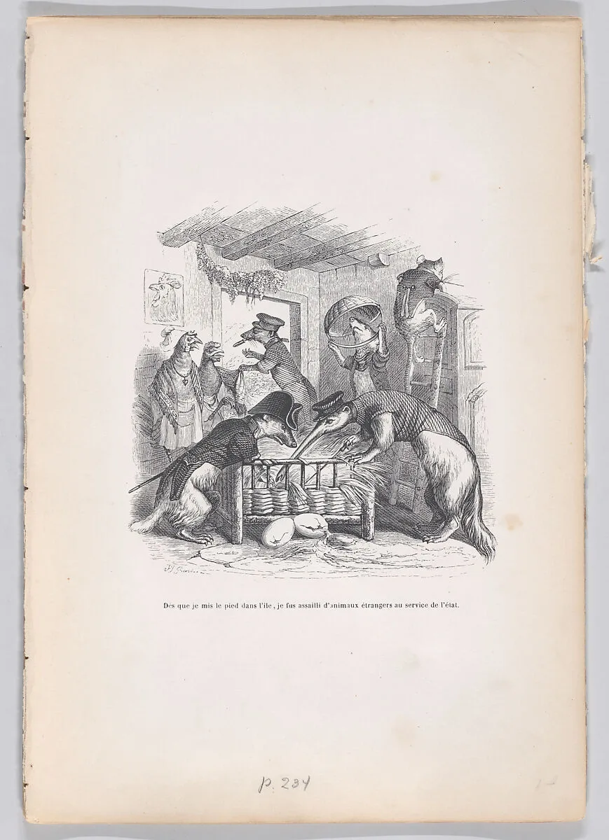 "As soon as I set foot on the island..." from Scenes from the Private and Public Life of Animals — Honoré de Balzac|J. J. Grandville