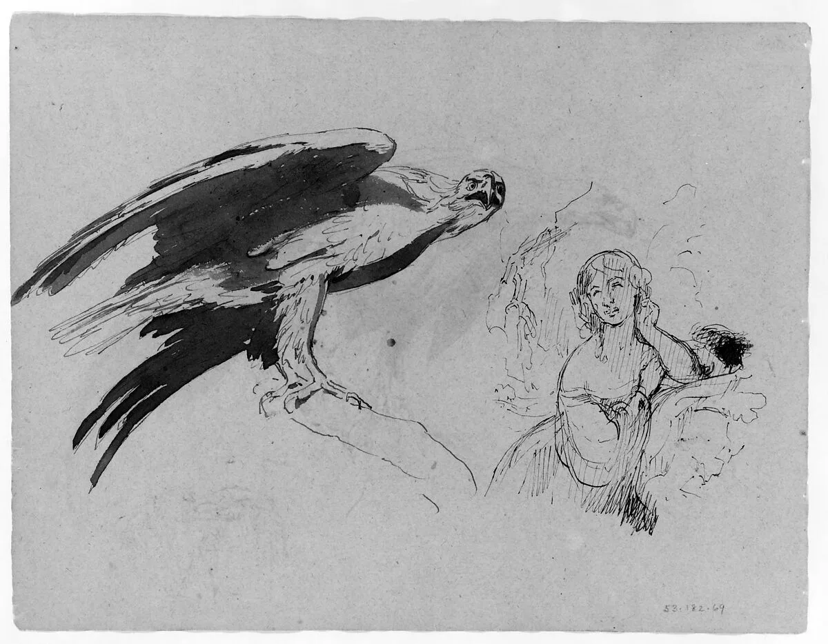 Eagle and Lady (from Sketchbook) — Thomas Sully