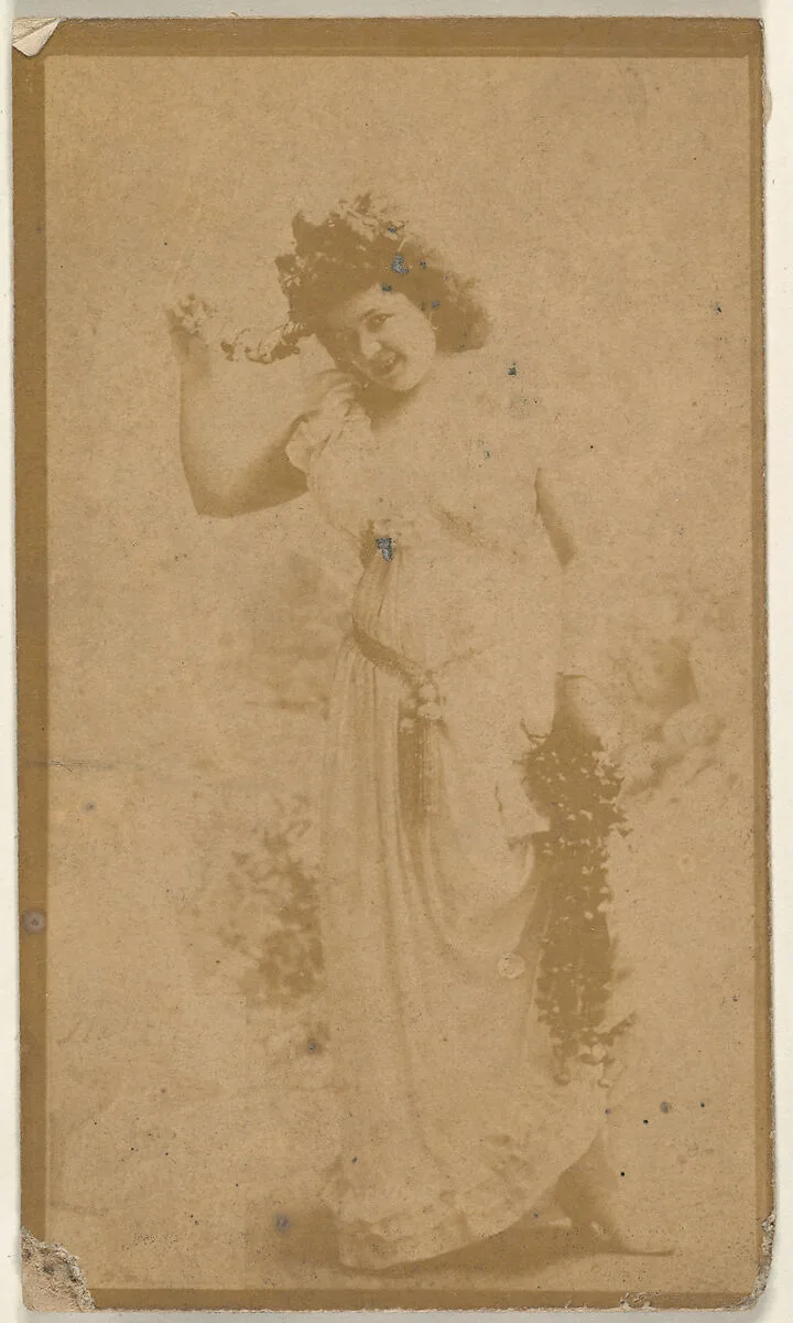 Actress wearing headpiece of floral vines, from the Actresses series (N668) — Unknown