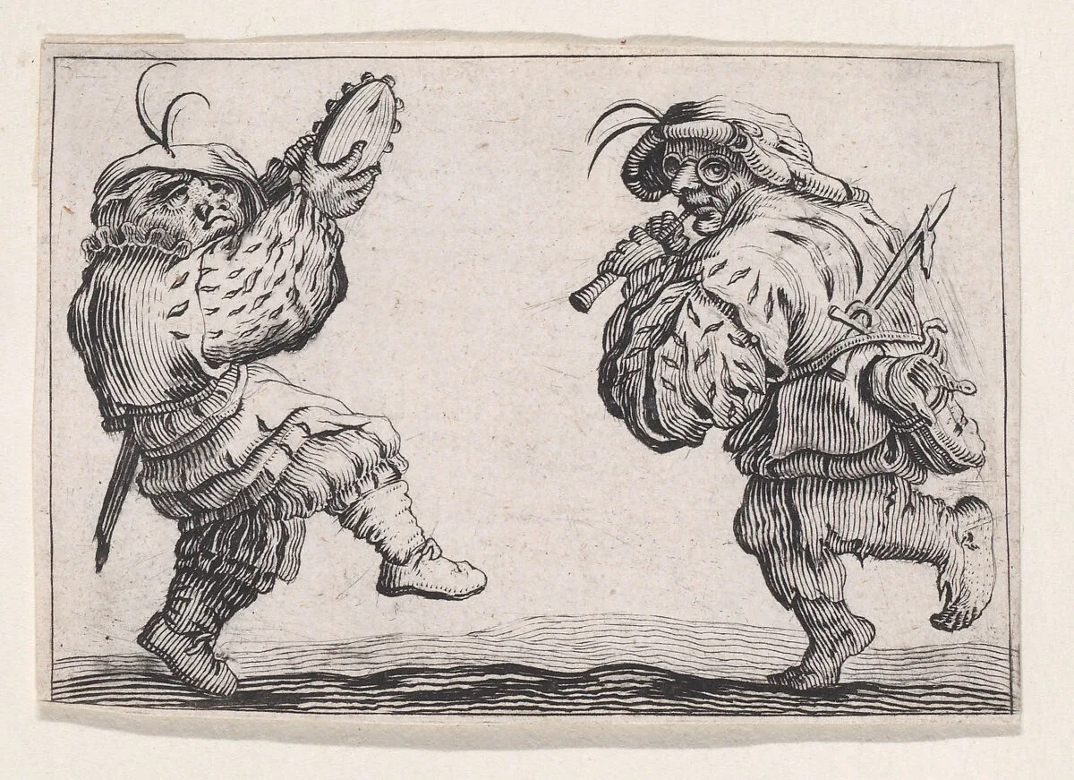 Copy of Les Danseurs a la Flute et au Tambourin (Dancers with the Flute and the Tambourine), from "Les Caprices" — Anonymous|Jacques Callot