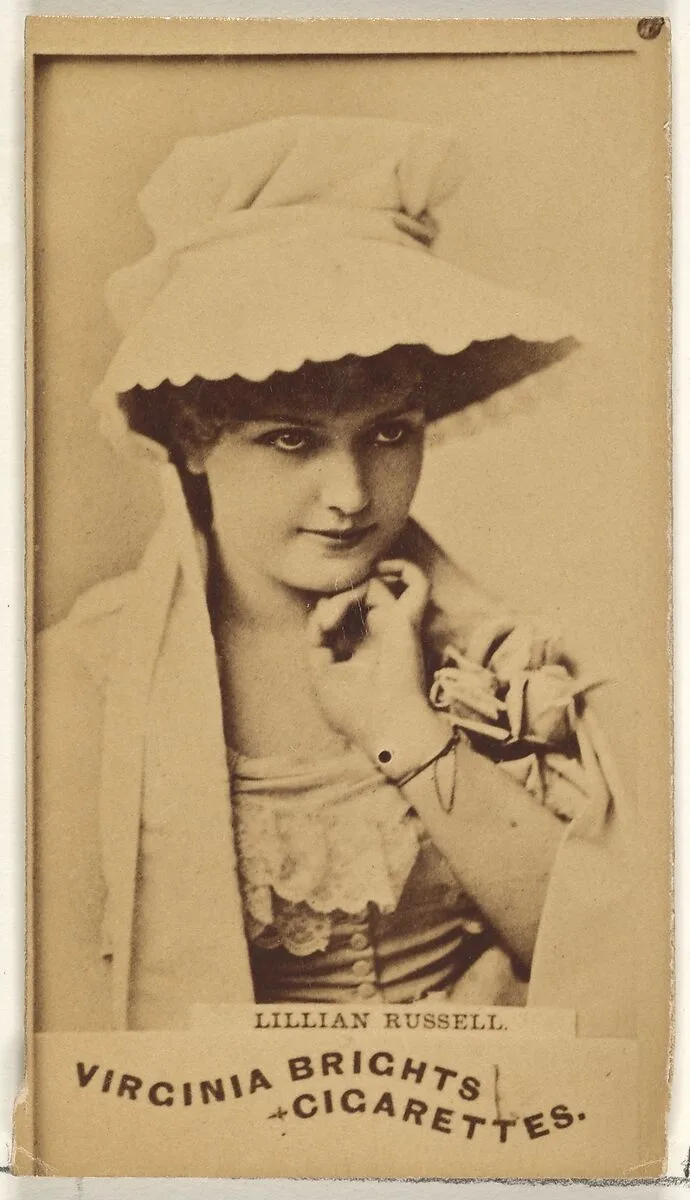 Lillian Russell, from the Actors and Actresses series (N45, Type 1) for Virginia Brights Cigarettes — Allen & Ginter
