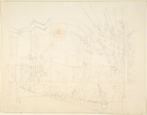 Sketch of Building and Garden