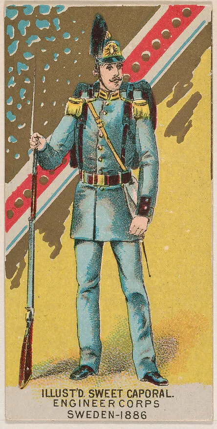 Engineer Corps, Sweden, 1886, from the Military Series (N224) issued by Kinney Tobacco Company to promote Sweet Caporal Cigarettes — Kinney Brothers Tobacco Company